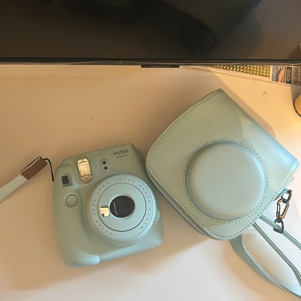 Blue Instax Mini 9 Polaroid Camera